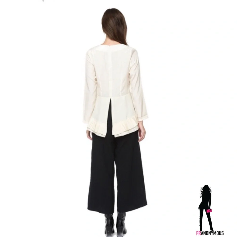 Style Mafia Black Flare Pants with Gold Buttons - Picture 2 of 4